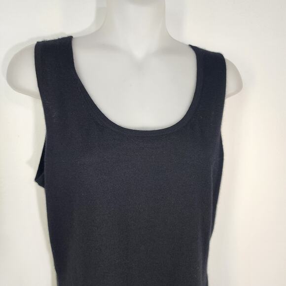 Neiman Marcus Collection Tank Top Medium Cashmere Sleeveless Pullover Black - Picture 3 of 9